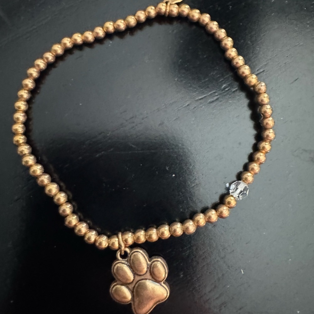 Gold Paw Charm Bracelet